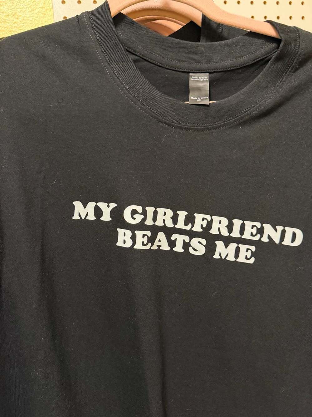 My Girlfriend Beats Me Graphic T-Shirt Size M